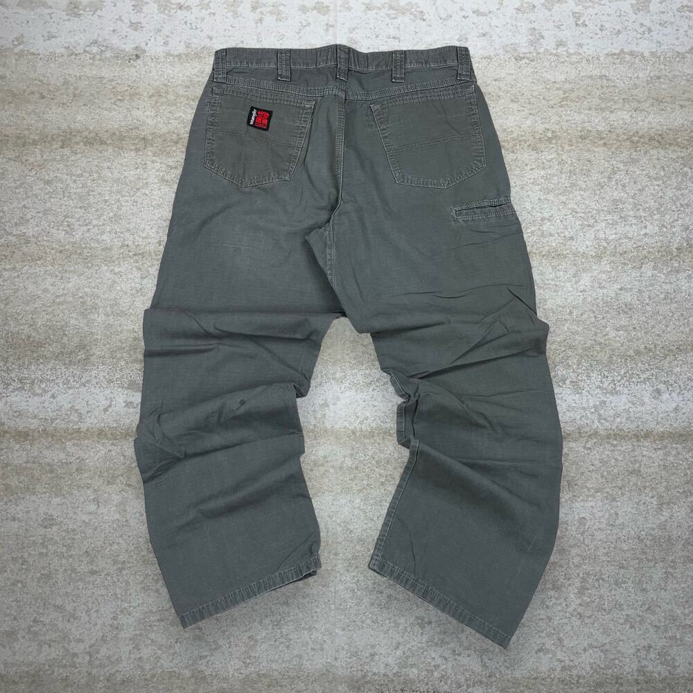 Vintage Y2K Wrangler Riggs Carpenter Pants 34x30 Baggy Wide Leg Fit Green